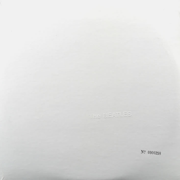 Richard Hamilton’s minimalist sleeve design for <em>The Beatles</em> (aka <em>The White Album</em>) (1968).